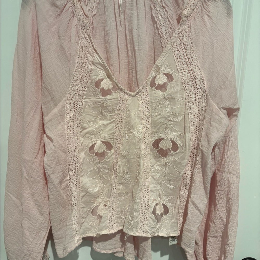 Elegant Pink Lace Blouse